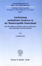 Anerkennung ausländischer Konkurse in der Bundesrepublik Deutschland