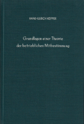 Grundlagen einer Theorie der betrieblichen Mitbestimmung
