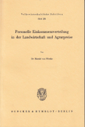 Personelle Einkommensverteilung in der Landwirtschaft und Agrarpreise