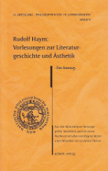 Vorlesungen zur Literaturgeschichte und Ästhetik