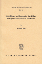 Möglichkeiten und Grenzen der Entwicklung einer gesamtwirtschaftlichen Preistheorie