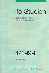 ifo Studien, Jahrgang 45 Heft 4/1999