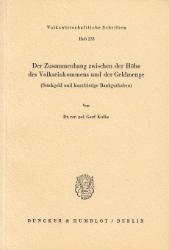 Buchcover Der Zusammenhang zwischen der Höhe des Volkseinkommens und der Geldmenge