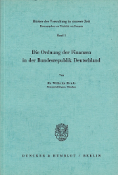 Buchcover Die Ordnung der Finanzen in der Bundesrepublik Deutschland