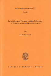 Prinzipien und Formen sozialer Sicherung in nicht-industriellen Gesellschaften