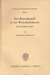 Der Rentenbegriff in der Wirtschaftstheorie