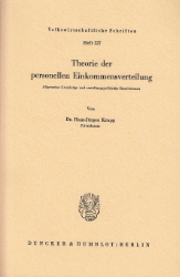 Theorie der personellen Einkommensverteilung - Krupp, Hans-Jürgen