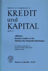 Allfinanz – Strukturwandel an den Märkten für Finanzdienstleistungen