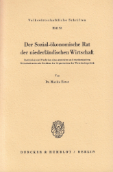 Buchcover Der Sozial-ökonomische Rat der niederländischen Wirtschaft