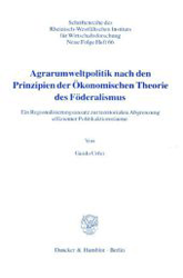 Agrarumweltpolitik nach den Prinzipien der Ökonomischen Theorie des Föderalismus