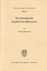 Buchcover Der internationale Ausgleich der Faktorpreise