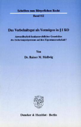 Das Vorbehaltsgut als Vermögen in § 1 KO