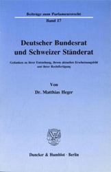 Deutscher Bundesrat und Schweizer Ständerat