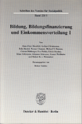 Bildung, Bildungsfinanzierung und Einkommensverteilung I