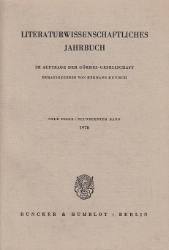 Literaturwissenschaftliches Jahrbuch. 19. Band (1978)