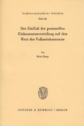 Der Einfluß der personellen Einkommensverteilung auf den Wert des Volkseinkommens