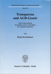 Transparenz und AGB-Gesetz