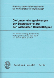 Buchcover Die Umverteilungswirkungen der Staatstätigkeit bei den wichtigsten Haushaltstypen