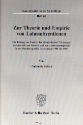 Zur Theorie und Empirie von Lohnsubventionen