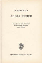 Buchcover In memoriam Adolf Weber