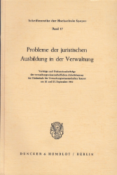 Probleme der juristischen Ausbildung in der Verwaltung