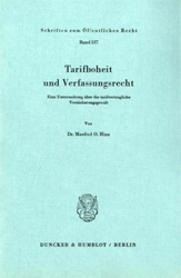 Tarifhoheit und Verfassungsrecht