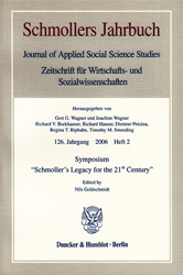 Symposium »Schmoller's Legacy for the 21st Century«