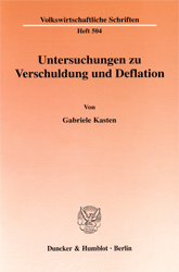 Buchcover Untersuchungen zu Verschuldung und Deflation
