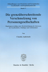 Die grenzüberschreitende Verschmelzung von Personengesellschaften