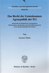 Buchcover Das Recht der Gemeinsamen Agrarpolitik der EG