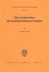 Das Länderrisiko als bankbetriebliches Problem