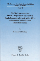 Buchcover Ein Marktprozeßansatz in der Analyse des Gesetzes über Kapitalanlagegesellschaften ...