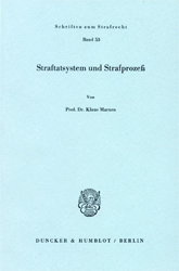 Buchcover Straftatsystem und Strafprozeß