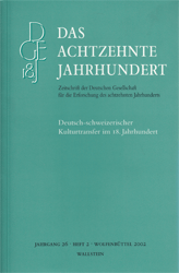 Deutsch-schweizerischer Kulturtransfer im 18. Jahrhundert