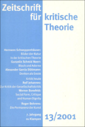 Zeitschrift für kritische Theorie. 7. Jahrgang. Heft 13/2001
