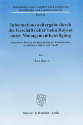 Informationsweitergabe durch die Geschäftsleiter beim Buyout unter Managementbeteiligung