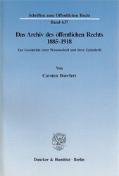 Das Archiv des öffentlichen Rechts 1885-1918