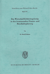 Das Wirtschaftlichkeitsprinzip in der kommunalen Finanz- und Haushaltsplanung