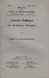 Heinrich Bullinger, der Nachfolger Zwinglis