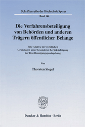 Die Verfahrensbeteiligung von Behörden und anderen Trägern öffentlicher Belange