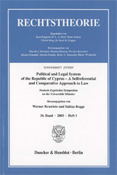 Rechtstheorie-Sonderheft Zypern: Political and Legal System of the Republic of Cyprus
