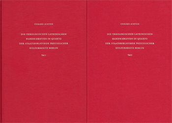 Die theologischen lateinischen Handschriften in Quarto der Staatsbibliothek Preussischer Kulturbesitz Berlin