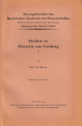Studien zu Heinrich von Freiberg. Teil 1