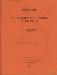Handschriftliche Studien zu Meletius