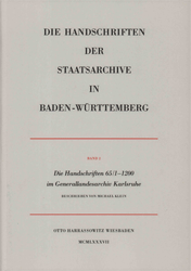 Die Handschriften 65/1-1200 im Generallandesarchiv Karlsruhe