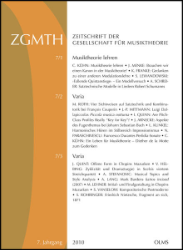 ZGMTH. Zeitschrift der Gesellschaft für Musiktheorie. 7. Jahrgang 2010
