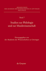 Studien zur Philologie und zur Musikwissenschaft