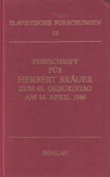 Buchcover Festschrift für Herbert Bräuer zum 65. Geburtstag am 14. April 1986