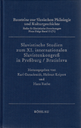 Slavistische Studien zum XI. internationalen Slavistenkongreß in Preßburg/Bratislava