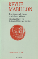 Buchcover Revue Mabillon. Novelle série 15 (tome 76) 2004